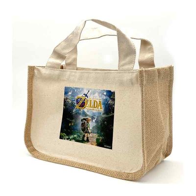 Jute & canvas tote bag